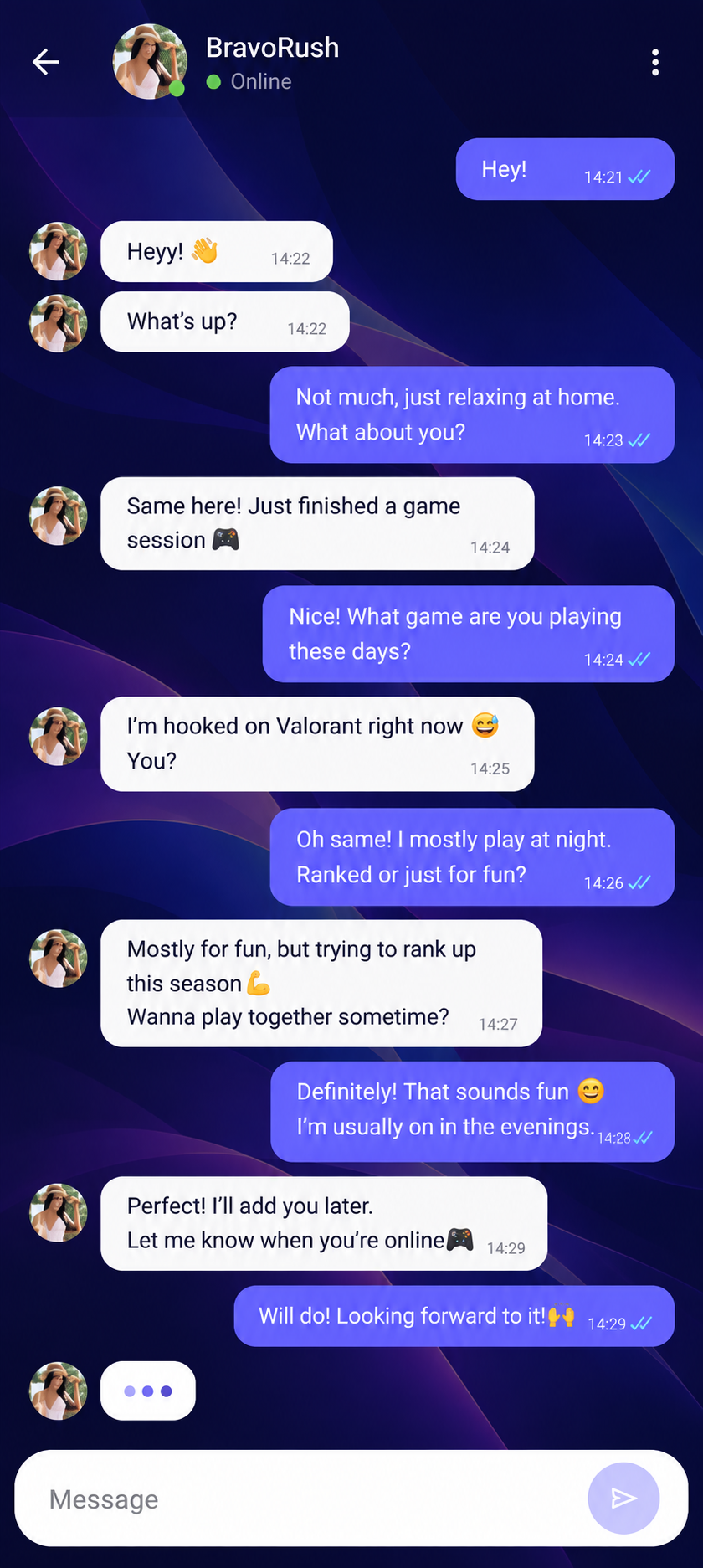 Flooca direct message conversation